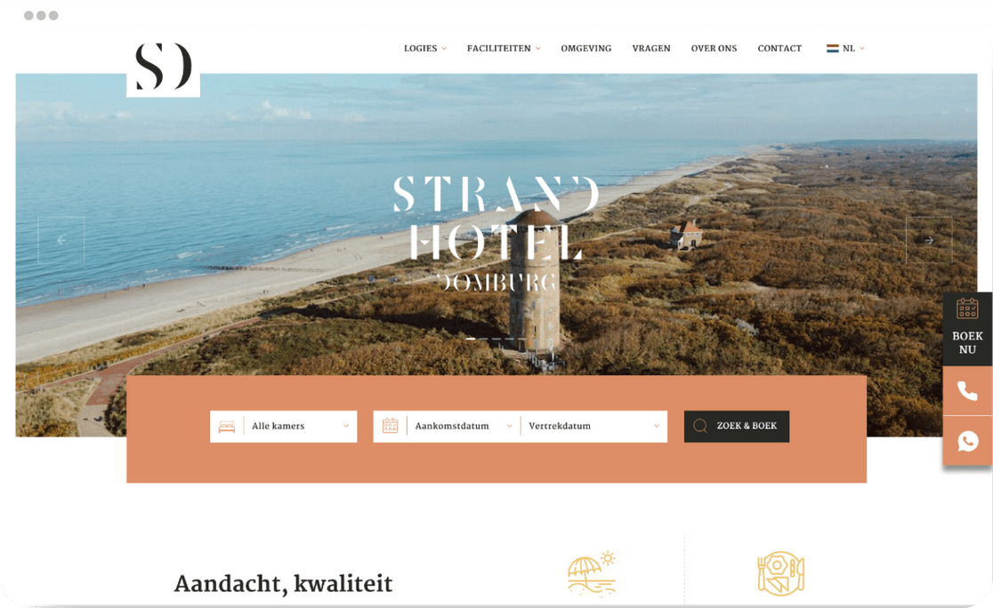 Strandhotel Domburg website