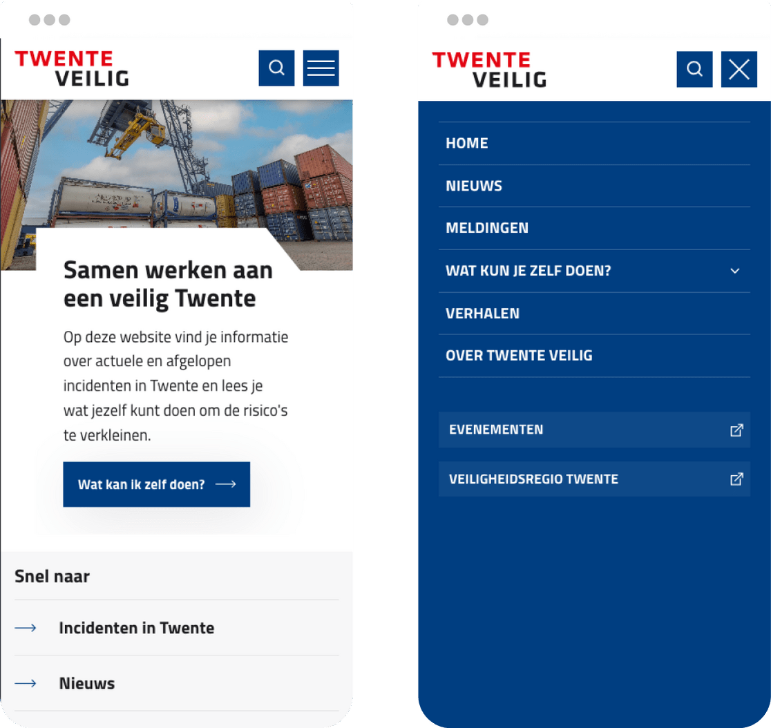 Mobiele website Veiligheidsregio Twente