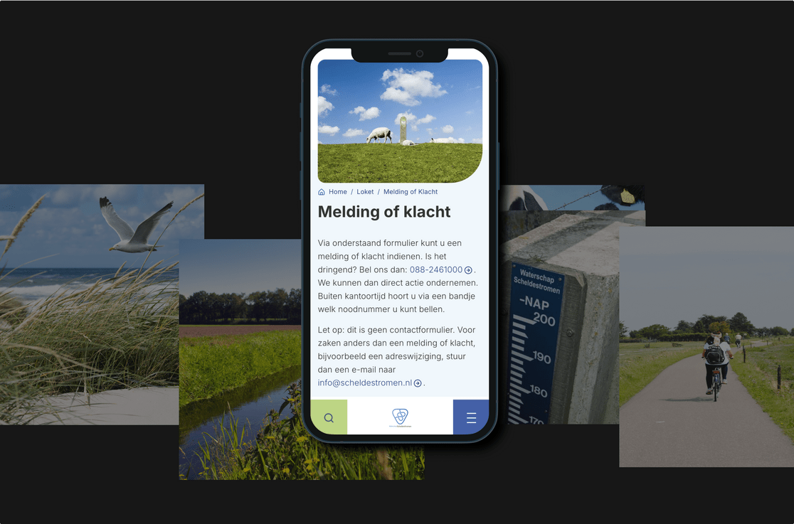 Mobiele website Waterschap Scheldestromen