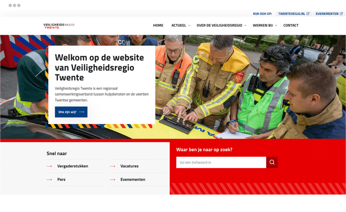 Website Veiligheidsregio Twente