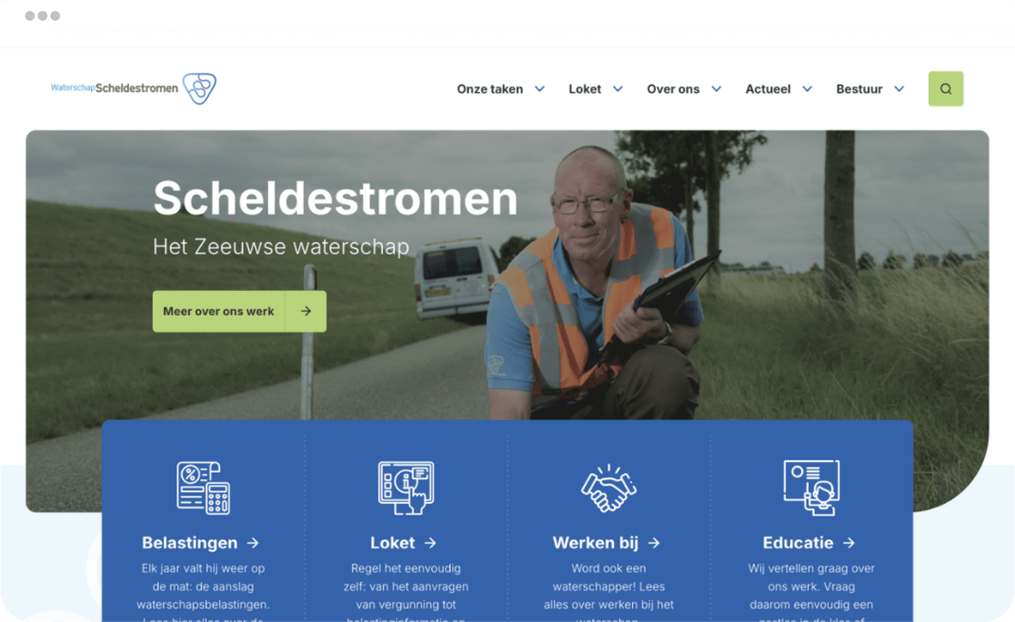 Website Waterschap Scheldestromen