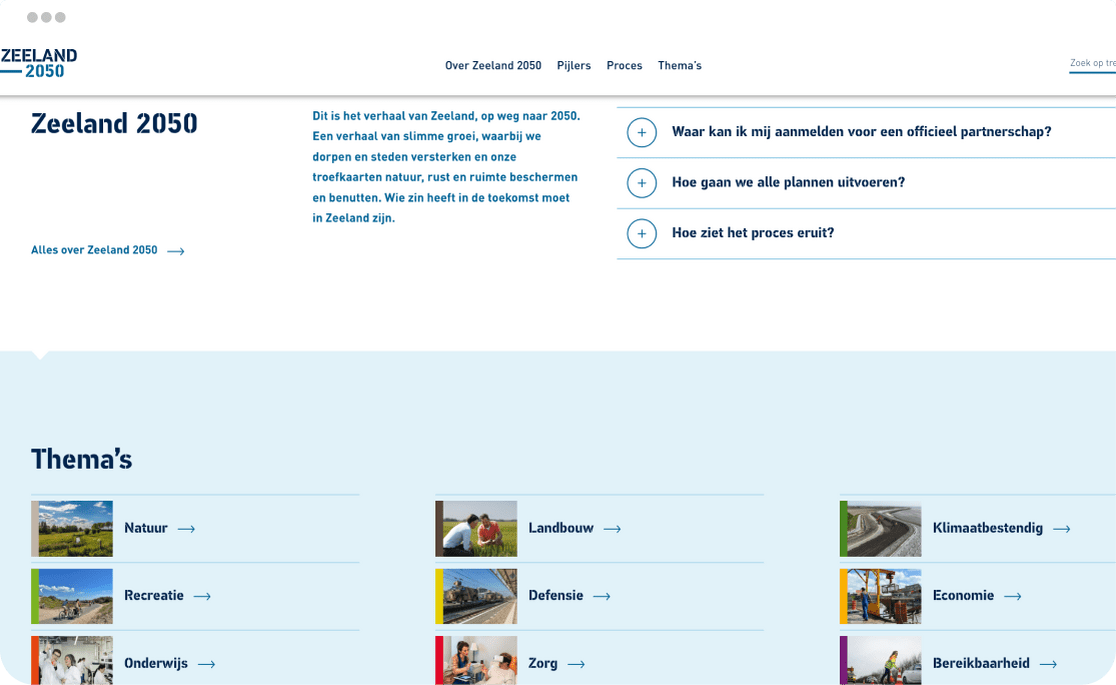 Zeeland 2050 website