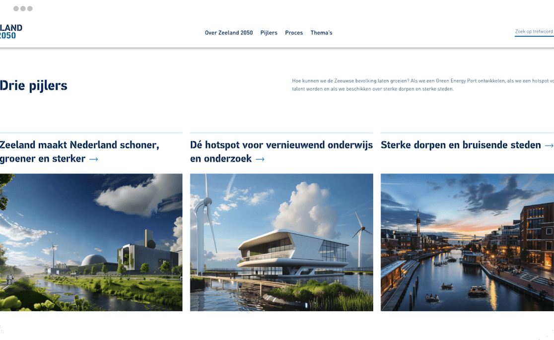 Zeeland 2050 website