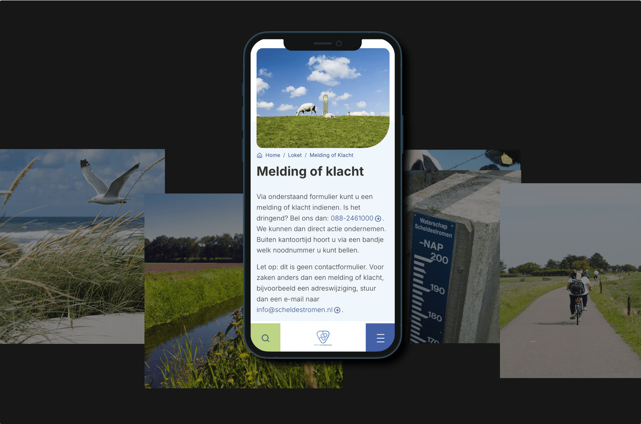 Mobiele website Waterschap Scheldestromen